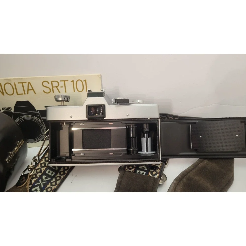 Vintage Minolta SR-T 101 35mm SLR Film Camera Body with Case, Strap & Manual